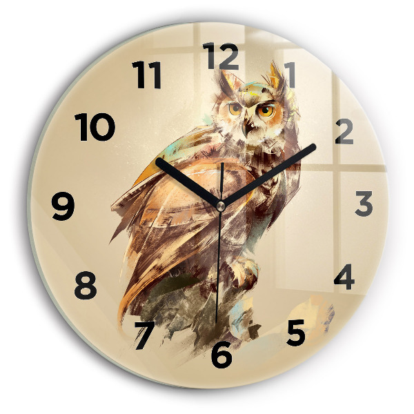Horloge ronde Hibou - un signe de sagesse