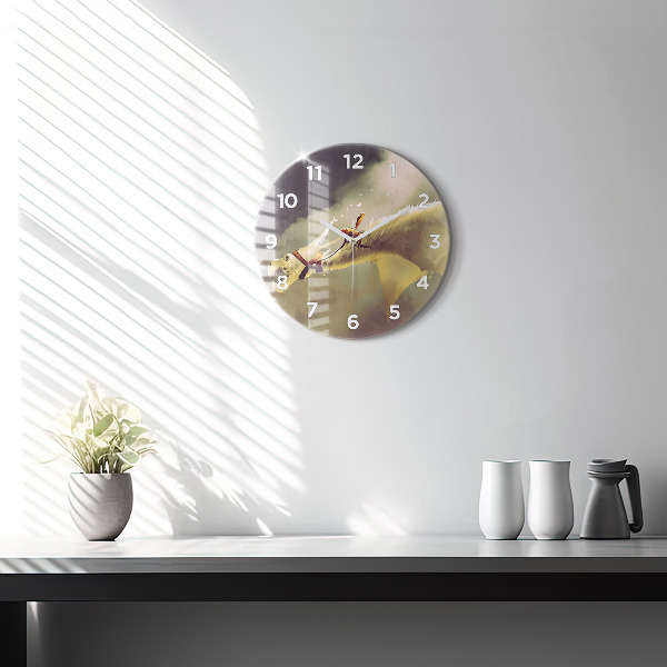 Horloge ronde Illustration de cavalier de dragon