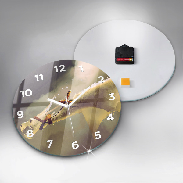 Horloge ronde Illustration de cavalier de dragon