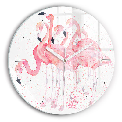 Horloge ronde Un bouquet de flamants roses