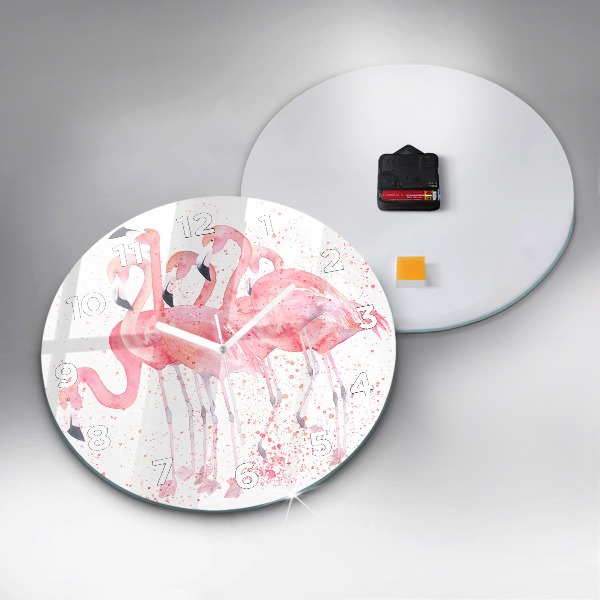 Horloge ronde Un bouquet de flamants roses
