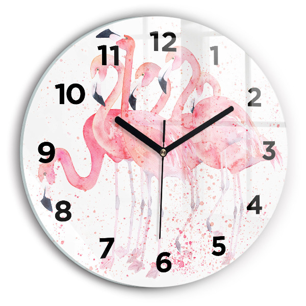 Horloge ronde Un bouquet de flamants roses