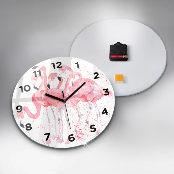 Horloge ronde Un bouquet de flamants roses