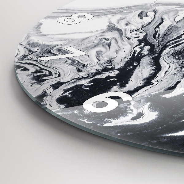 Horloge ronde 'Marbre à l''encre abstrait'