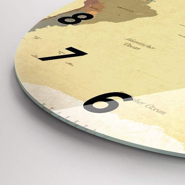 Horloge ronde Carte du monde vintage