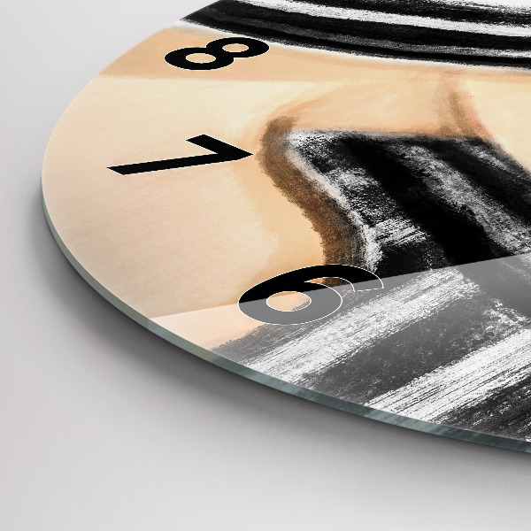 Horloge ronde Femme en noir et blanc