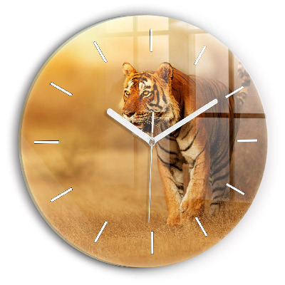 Horloge ronde Chasse au tigre