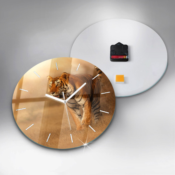 Horloge ronde Chasse au tigre