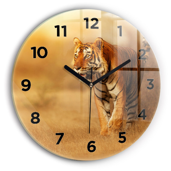 Horloge ronde Chasse au tigre