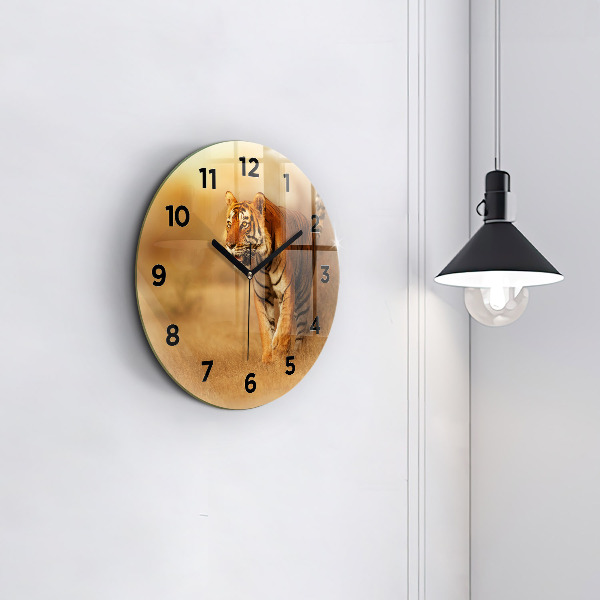 Horloge ronde Chasse au tigre