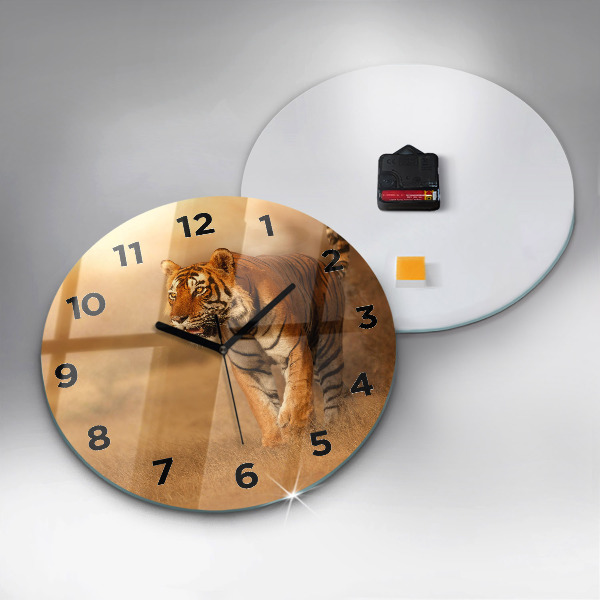 Horloge ronde Chasse au tigre