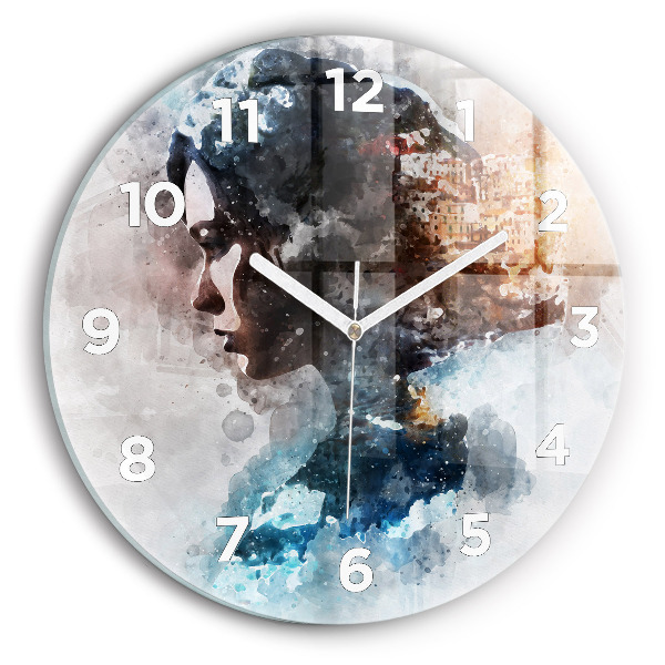 Horloge ronde Visages abstraits
