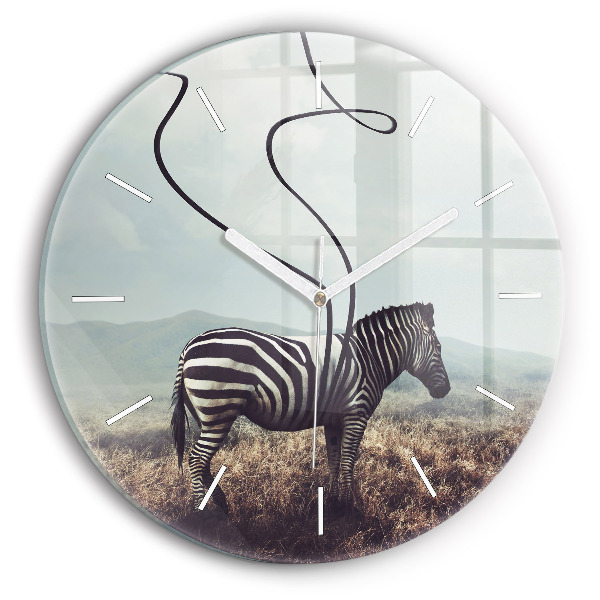 Horloge ronde Zèbre – Abstraction