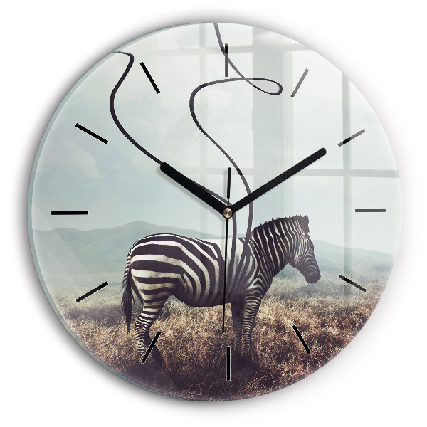 Horloge ronde Zèbre – Abstraction