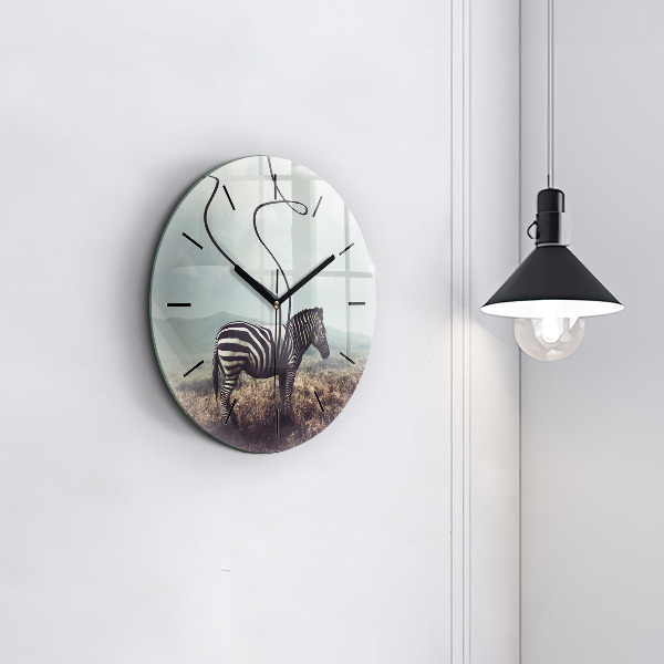 Horloge ronde Zèbre – Abstraction
