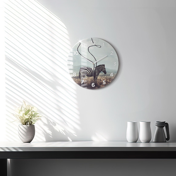 Horloge ronde Zèbre – Abstraction