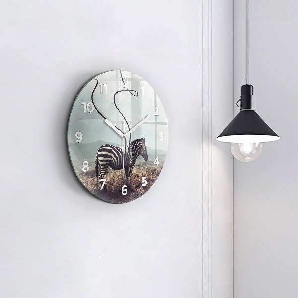 Horloge ronde Zèbre – Abstraction