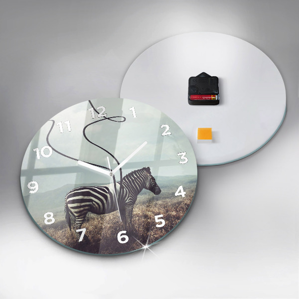 Horloge ronde Zèbre – Abstraction