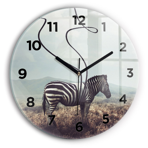 Horloge ronde Zèbre – Abstraction