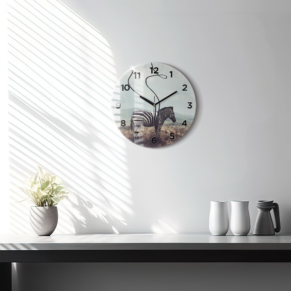 Horloge ronde Zèbre – Abstraction