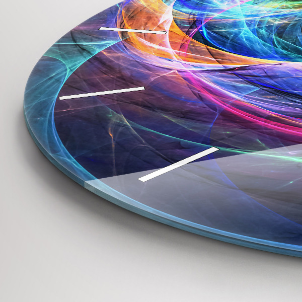 Horloge ronde Fractale colorée