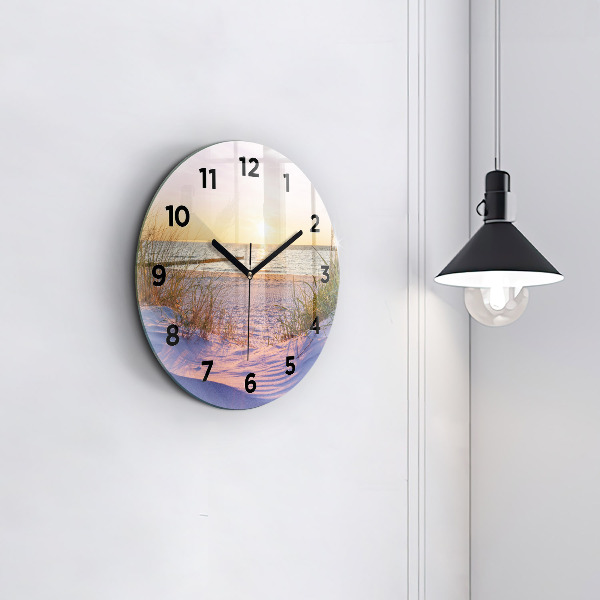 Pendule murale ronde Mer ensoleillée polonaise