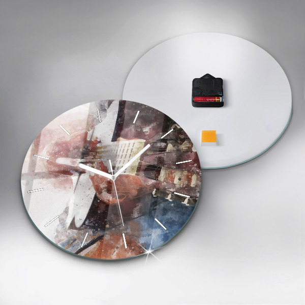 Pendule murale ronde Visualisation de guitare