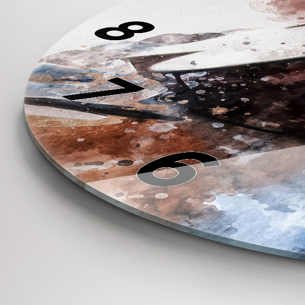 Pendule murale ronde Visualisation de guitare