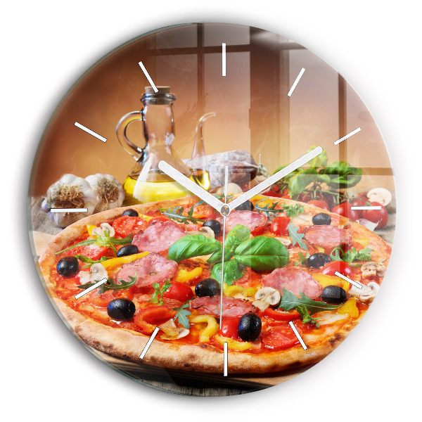 Pendule murale ronde 'Le cœur culinaire de l''Italie'