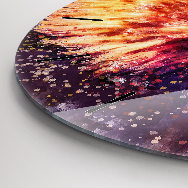 Pendule murale ronde Aigle aquarelle