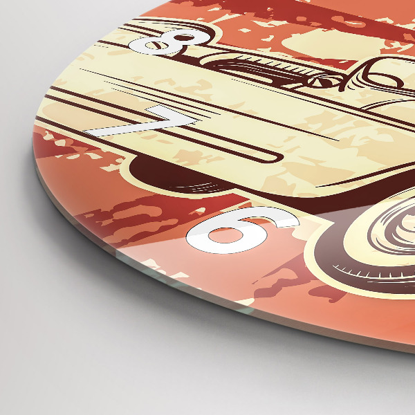 Pendule murale ronde Voiture rétro vintage