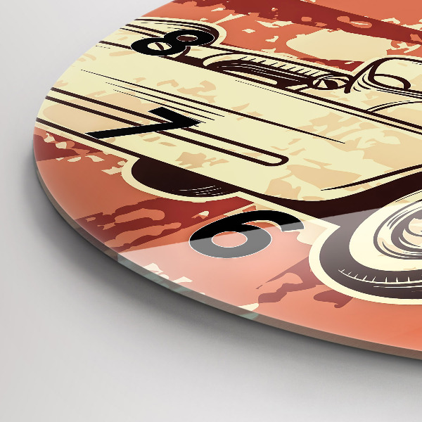 Pendule murale ronde Voiture rétro vintage