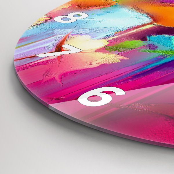 Pendule murale ronde Fleurs abstraites