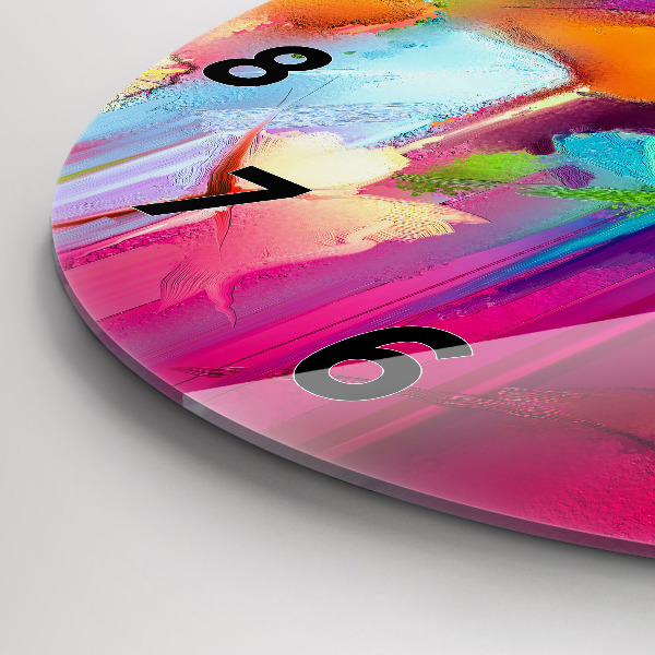 Pendule murale ronde Fleurs abstraites