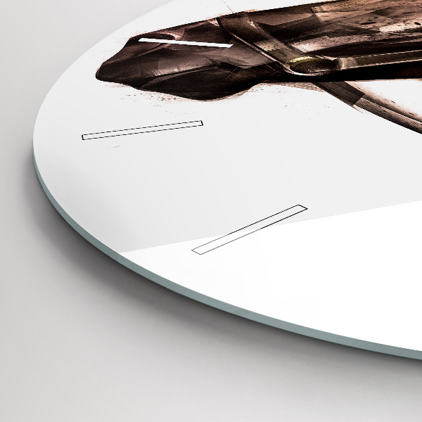 Pendule murale ronde Profil de cheval peint