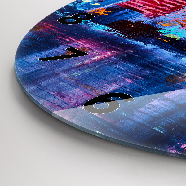 Pendule murale ronde Abstraction de gratte-ciel