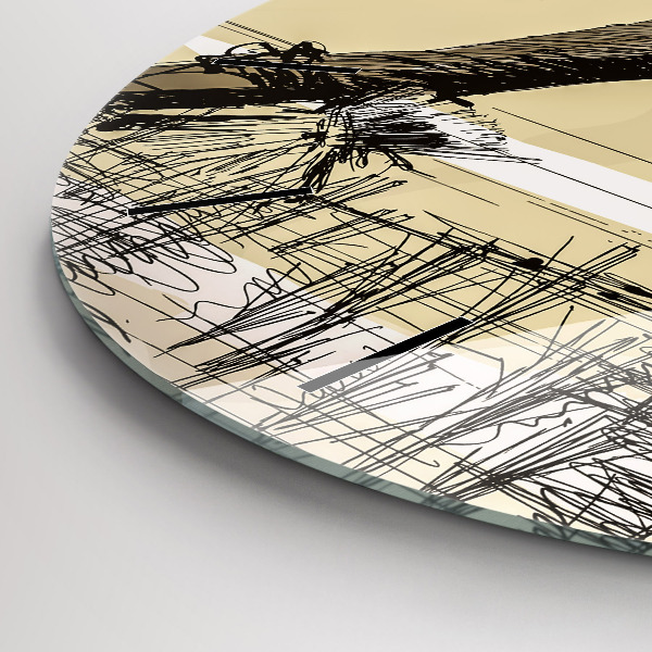 Horloge ronde Femme cueillant du riz