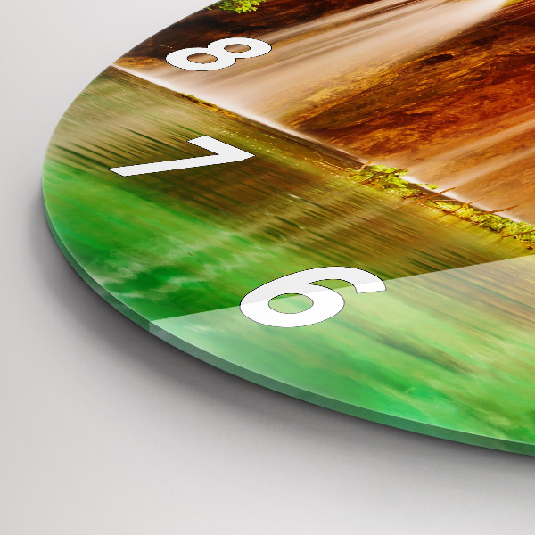 Pendule murale ronde Vue de la cascade