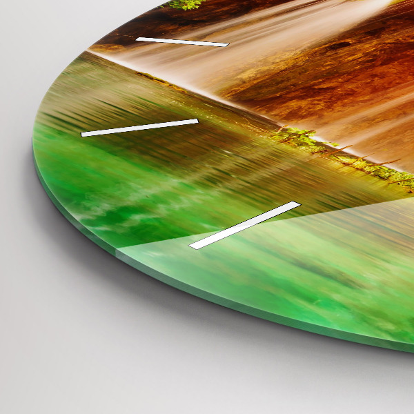 Pendule murale ronde Vue de la cascade