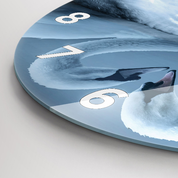 Horloge ronde Des cygnes dans le cœur