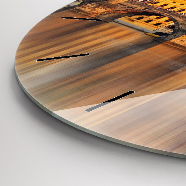 Pendule murale ronde Panorama sur la rivière