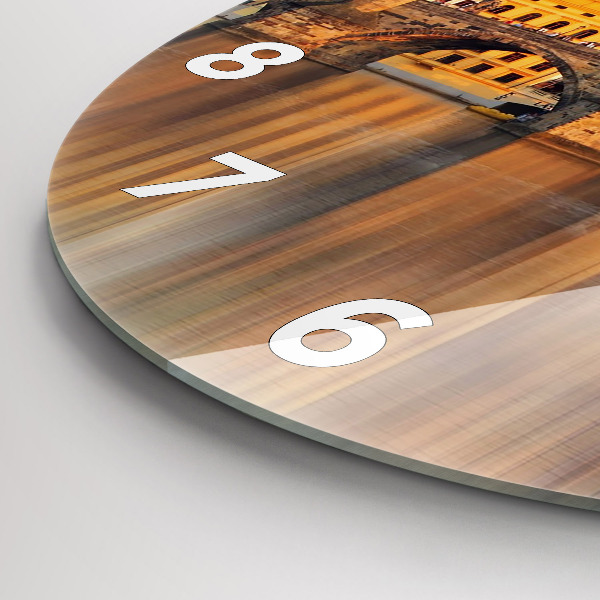 Pendule murale ronde Panorama sur la rivière