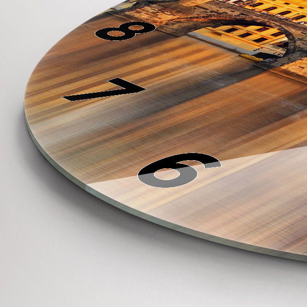 Pendule murale ronde Panorama sur la rivière