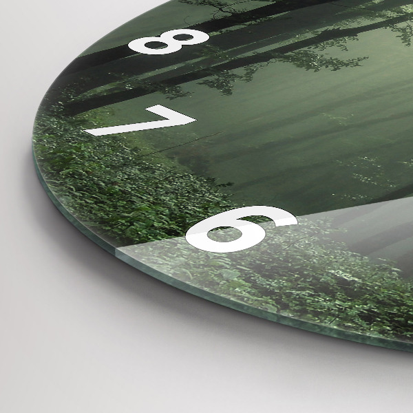 Horloge ronde Forêt brumeuse le matin