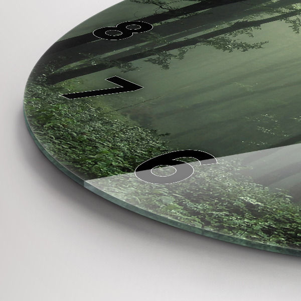 Horloge ronde Forêt brumeuse le matin