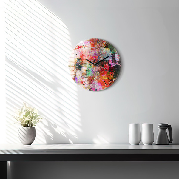 Horloge ronde Composition abstraite