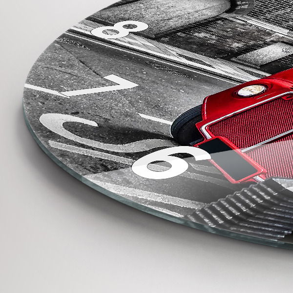 Horloge ronde Bus rouge à impériale