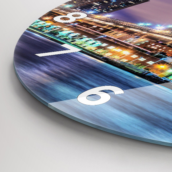 Horloge ronde Pont de Brooklyn et East River