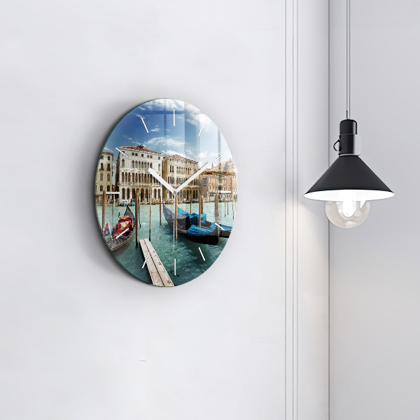 Horloge ronde Gondoles Venise Italie