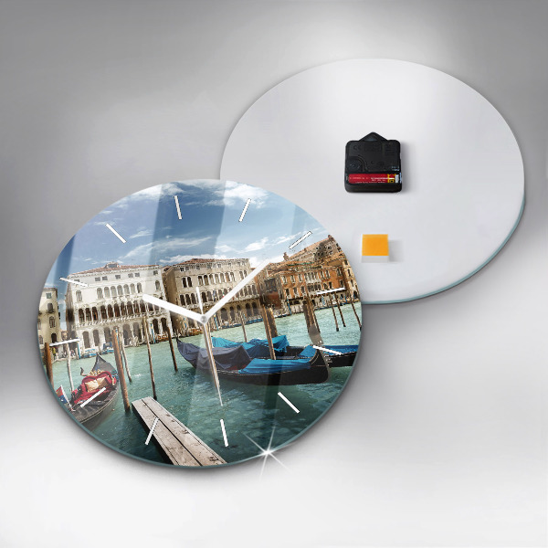Horloge ronde Gondoles Venise Italie